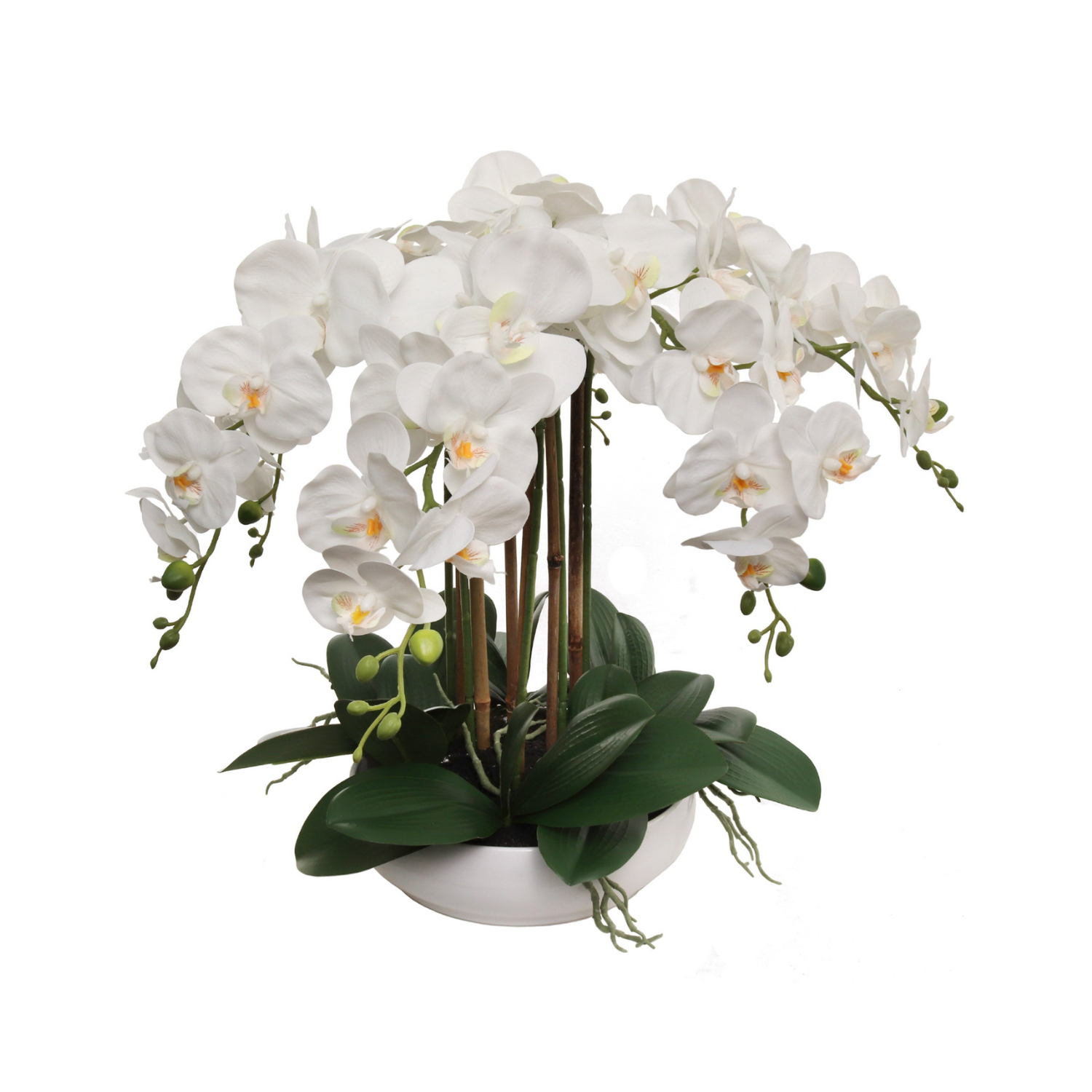 Artificial White Potted Orchid