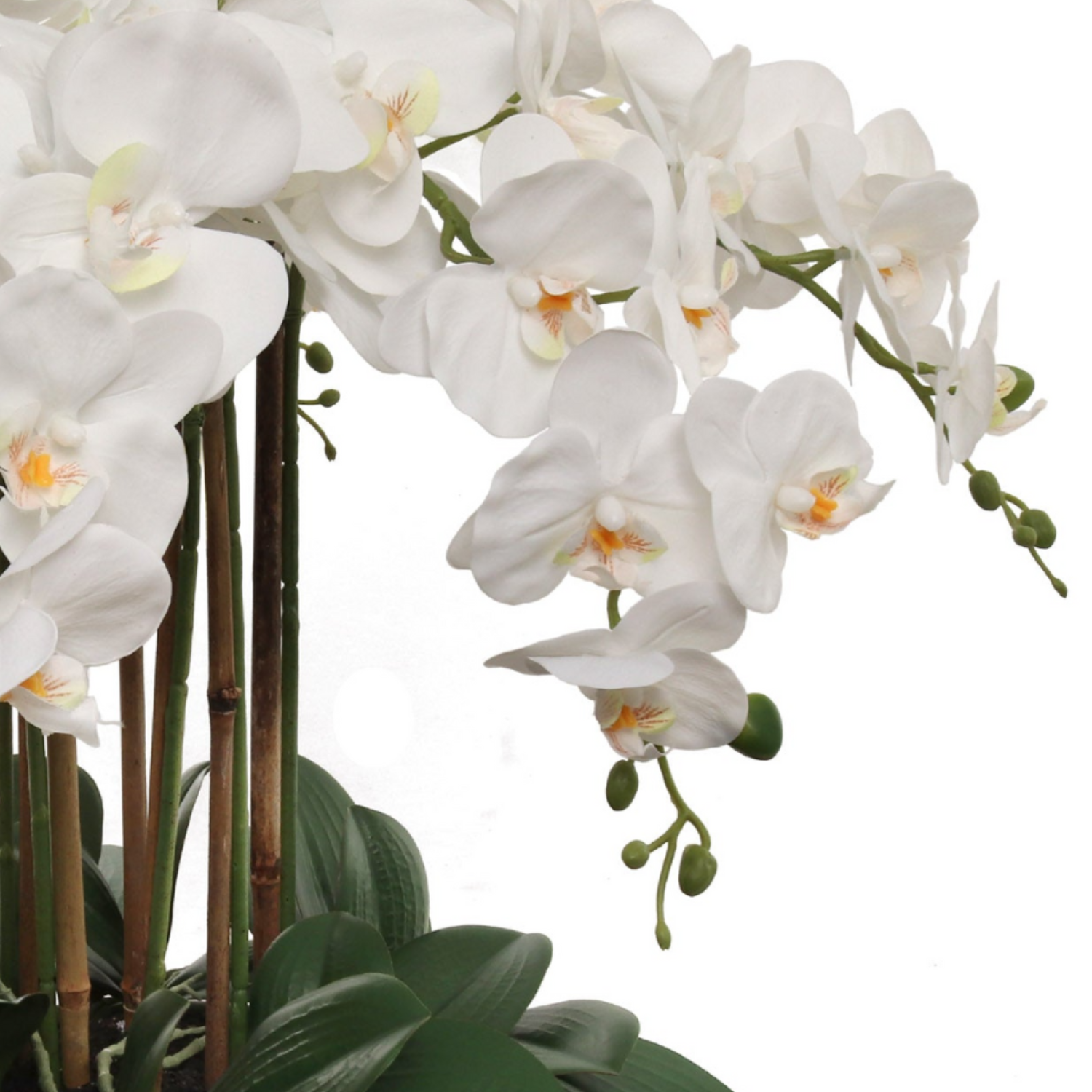Artificial White Potted Orchid