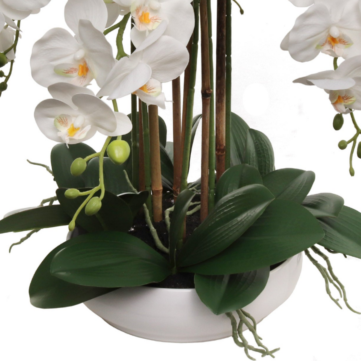 Artificial White Potted Orchid
