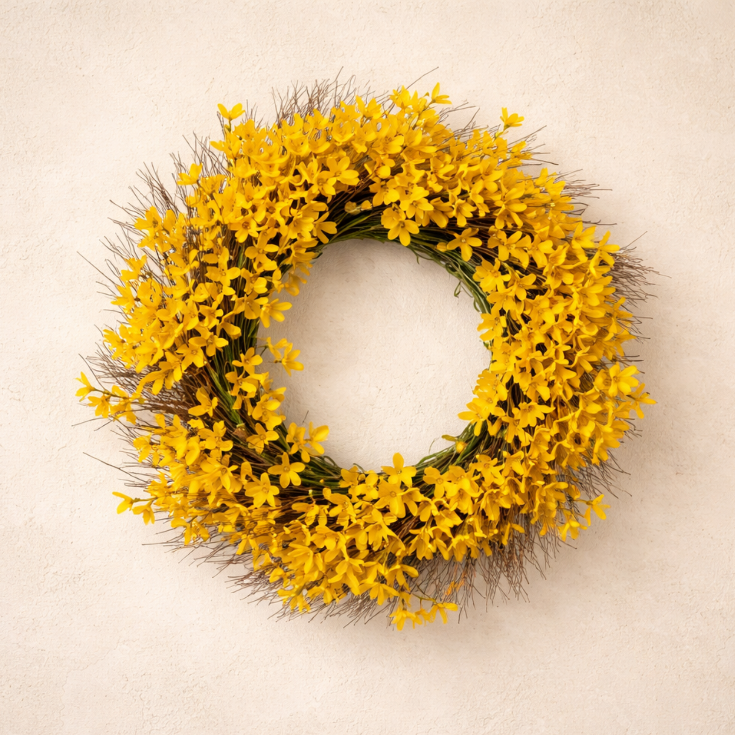 Artificial Yellow Forsythia Wreath