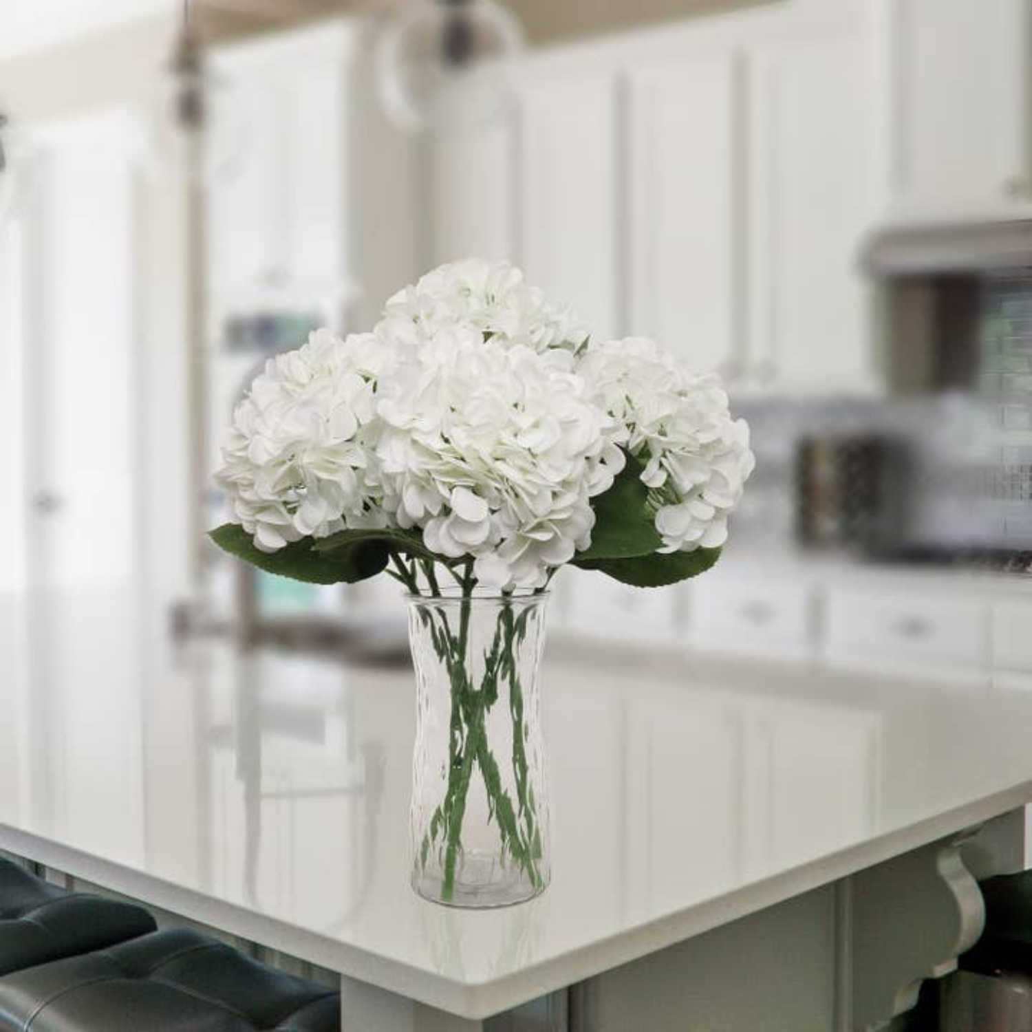 Artificial Hydrangea Stem- White