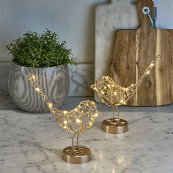 Gold Birdie Indoor LED Ornament