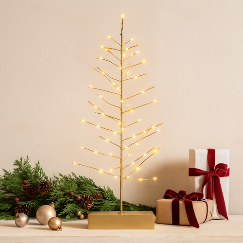 Merry Festive Tree Gold LED Light