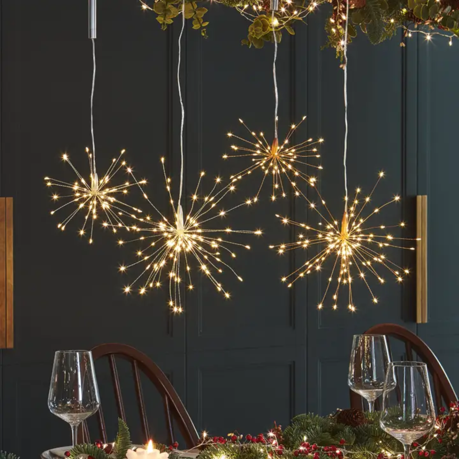 Fireworks Mini Indoor Silver Hanging Light