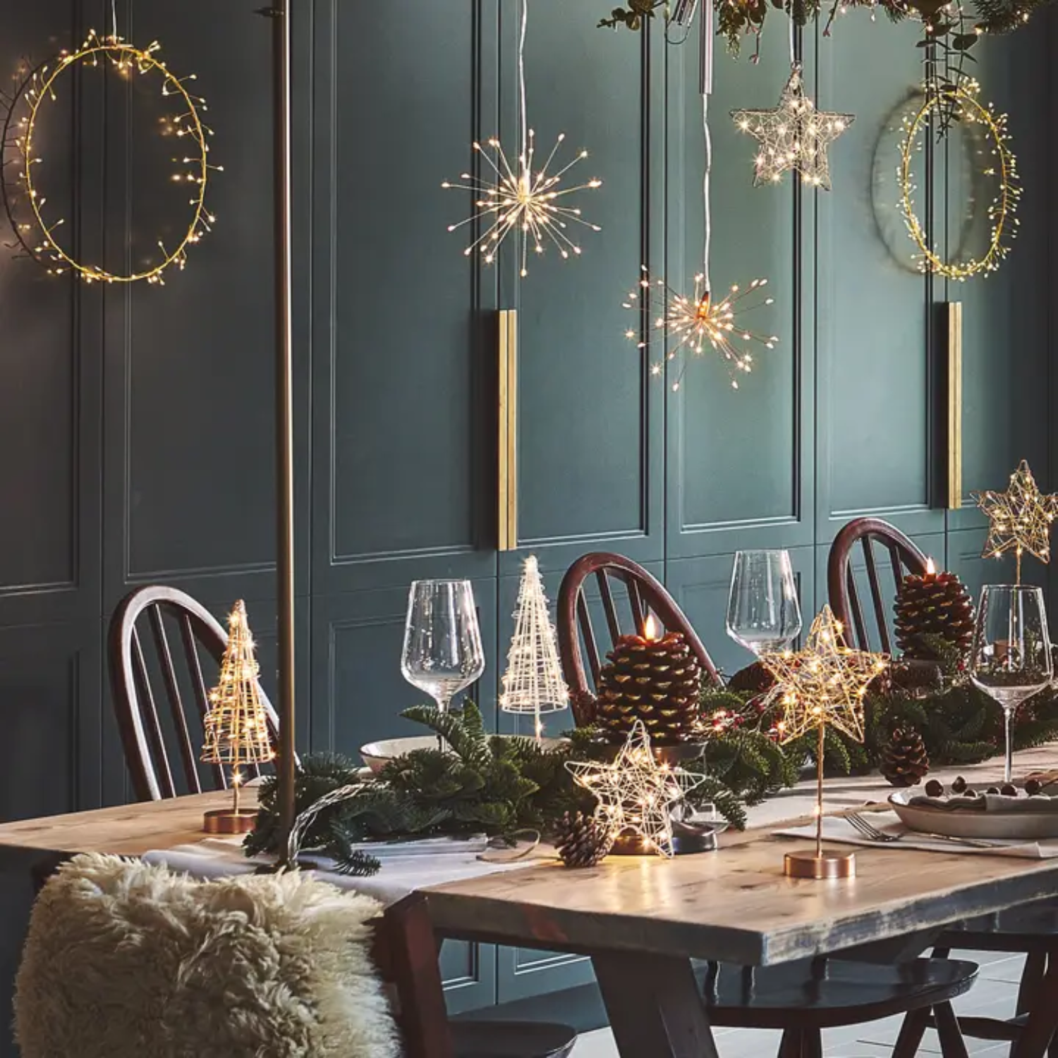 Fireworks Mini Indoor Silver Hanging Light