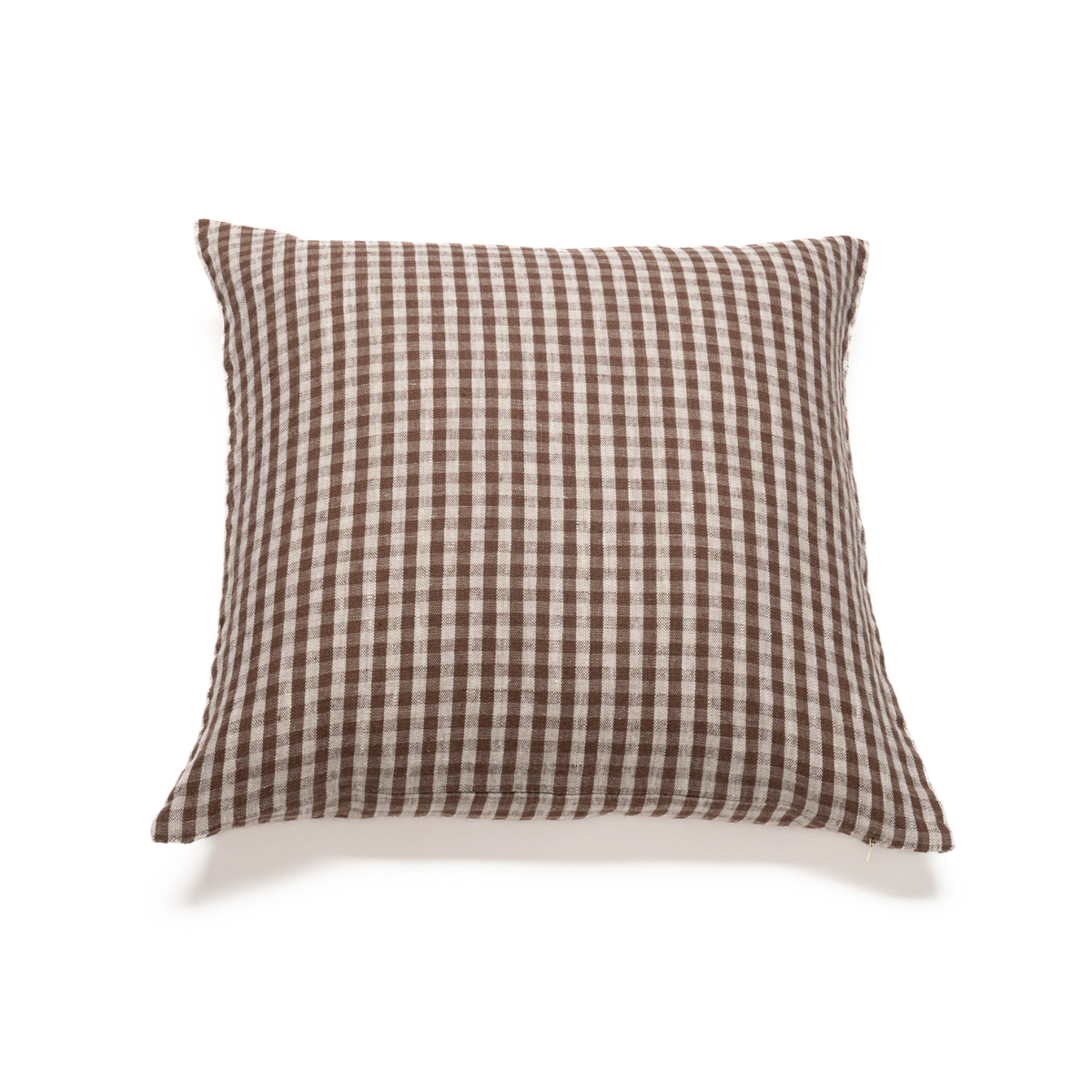 Gingham Linen Toss Pillow - Choco Natural