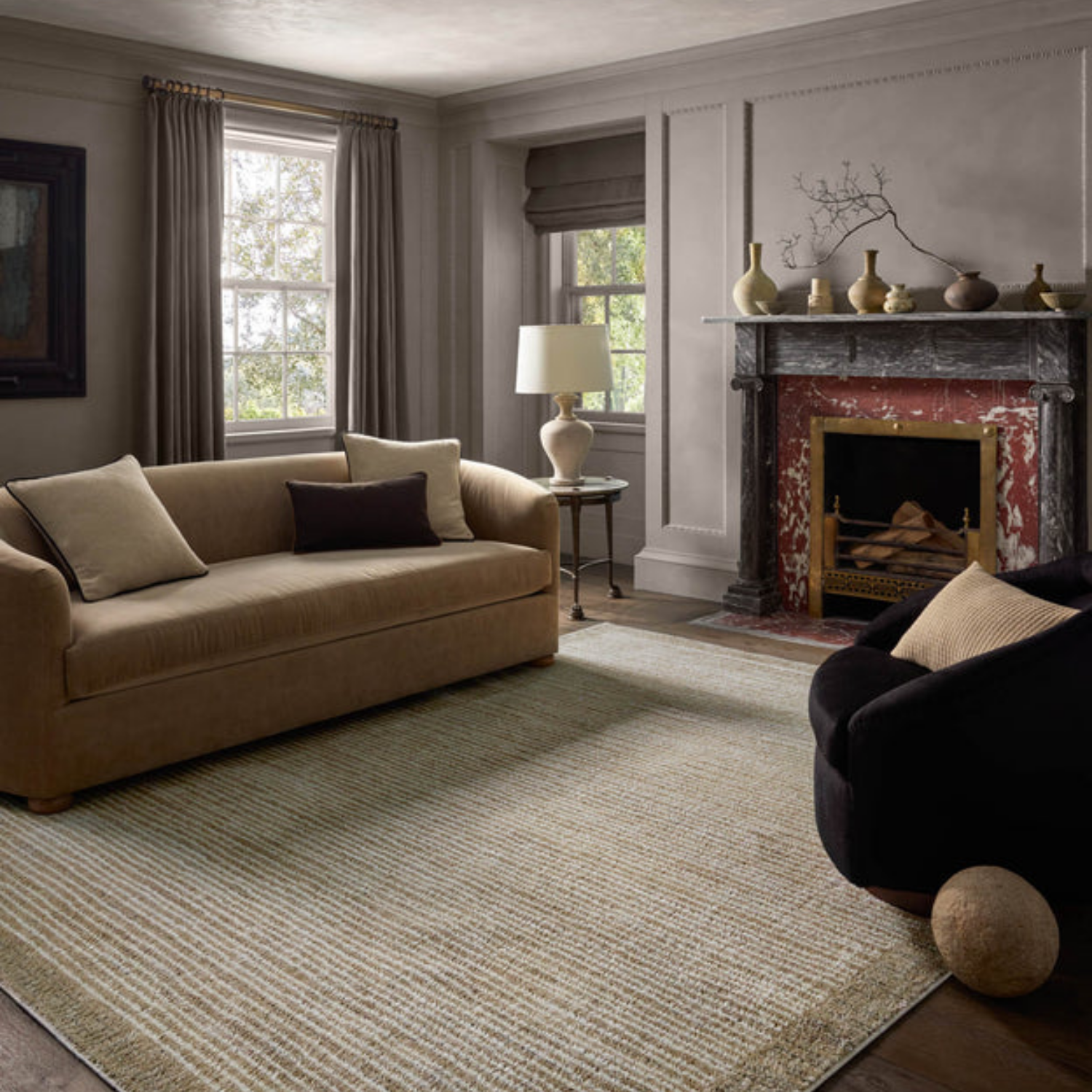 Jeremiah Brent x Loloi Bleecker Sand/Charcoal Rug