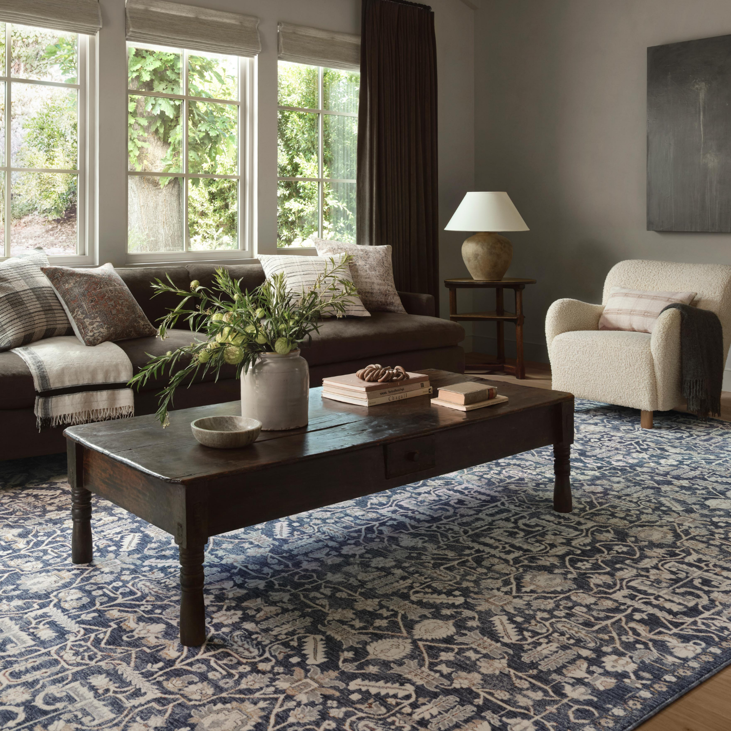 Amber Lewis x Loloi Zuma Blue/ Ivory Rug