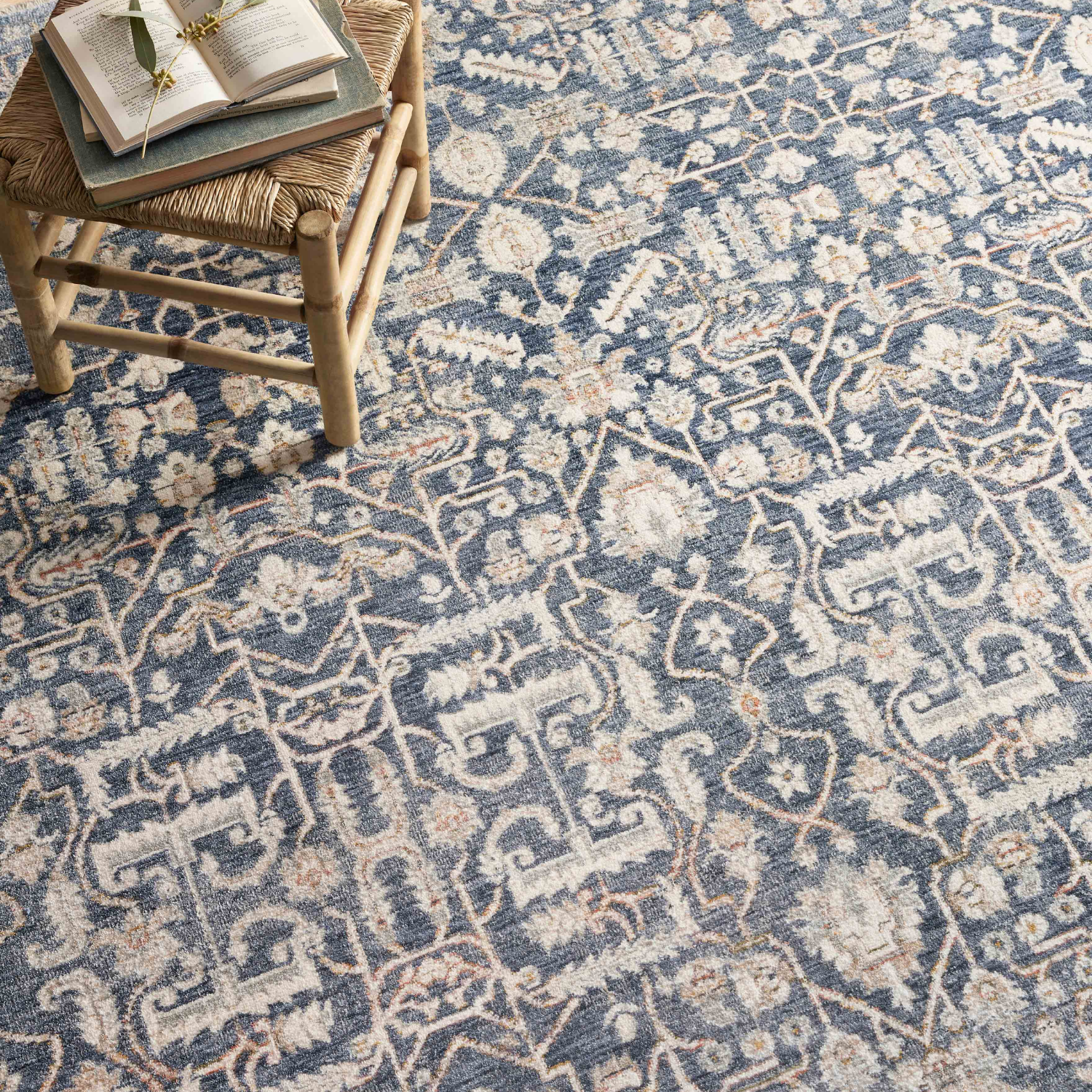 Amber Lewis x Loloi Zuma Blue/ Ivory Rug