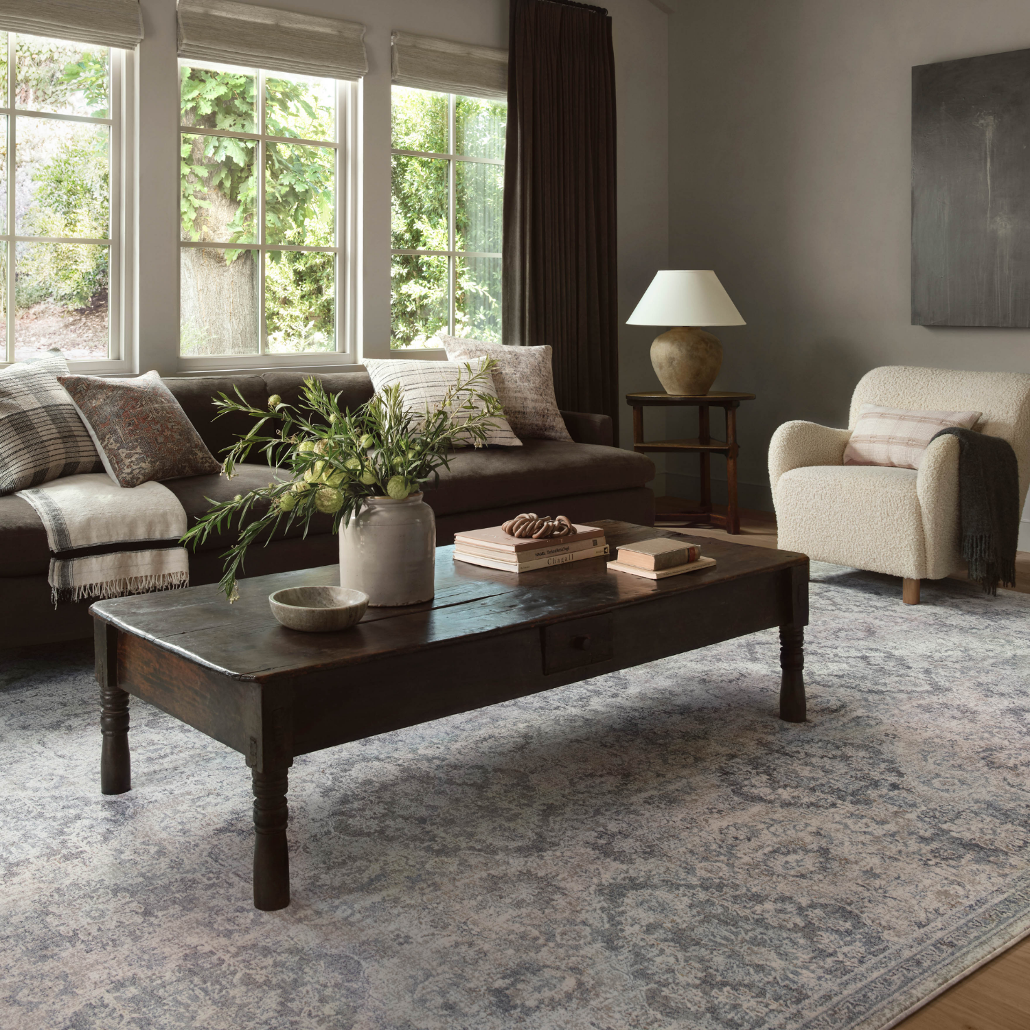 Amber Lewis x Loloi Zuma Pebble/ Stone Rug