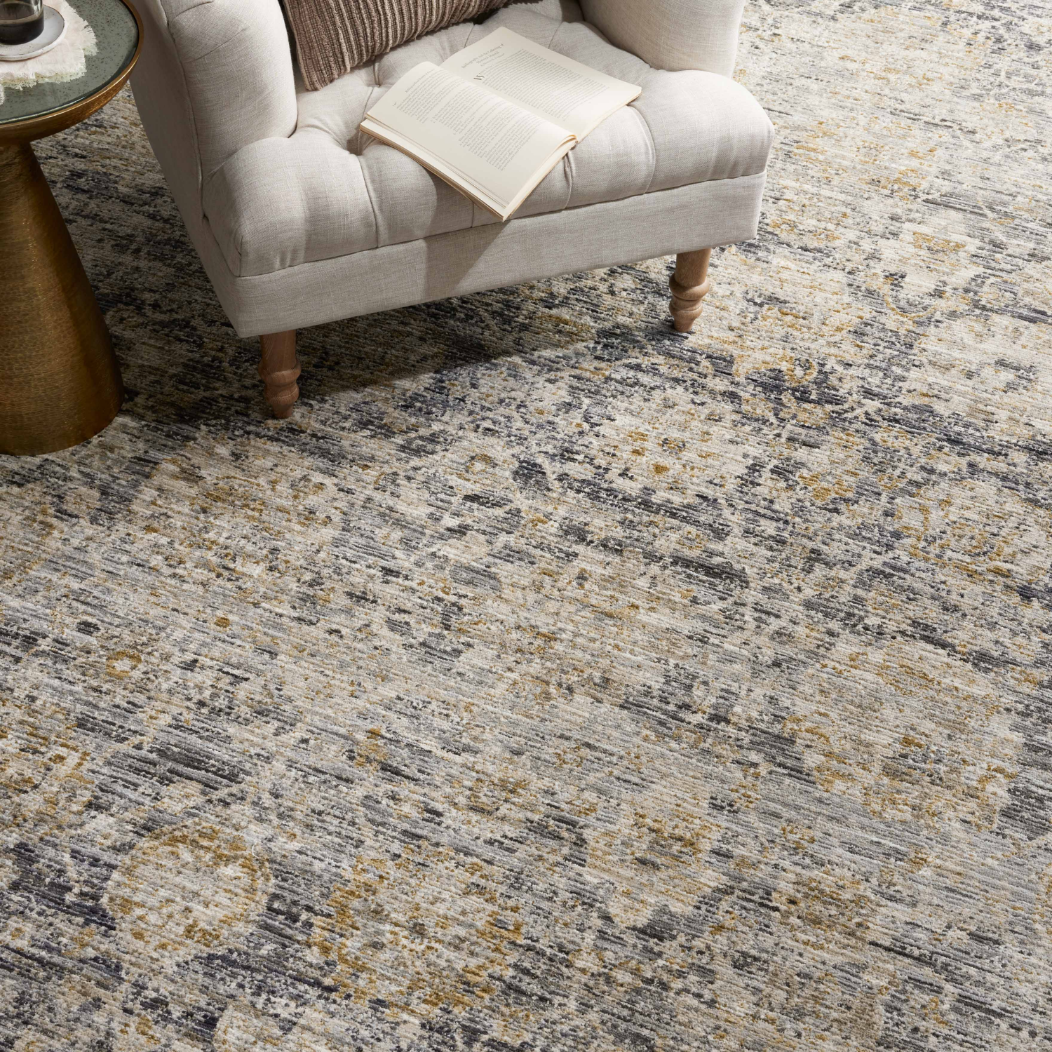 Jean Stoffer X Loloi Katherine Charcoal/ Gold Rug