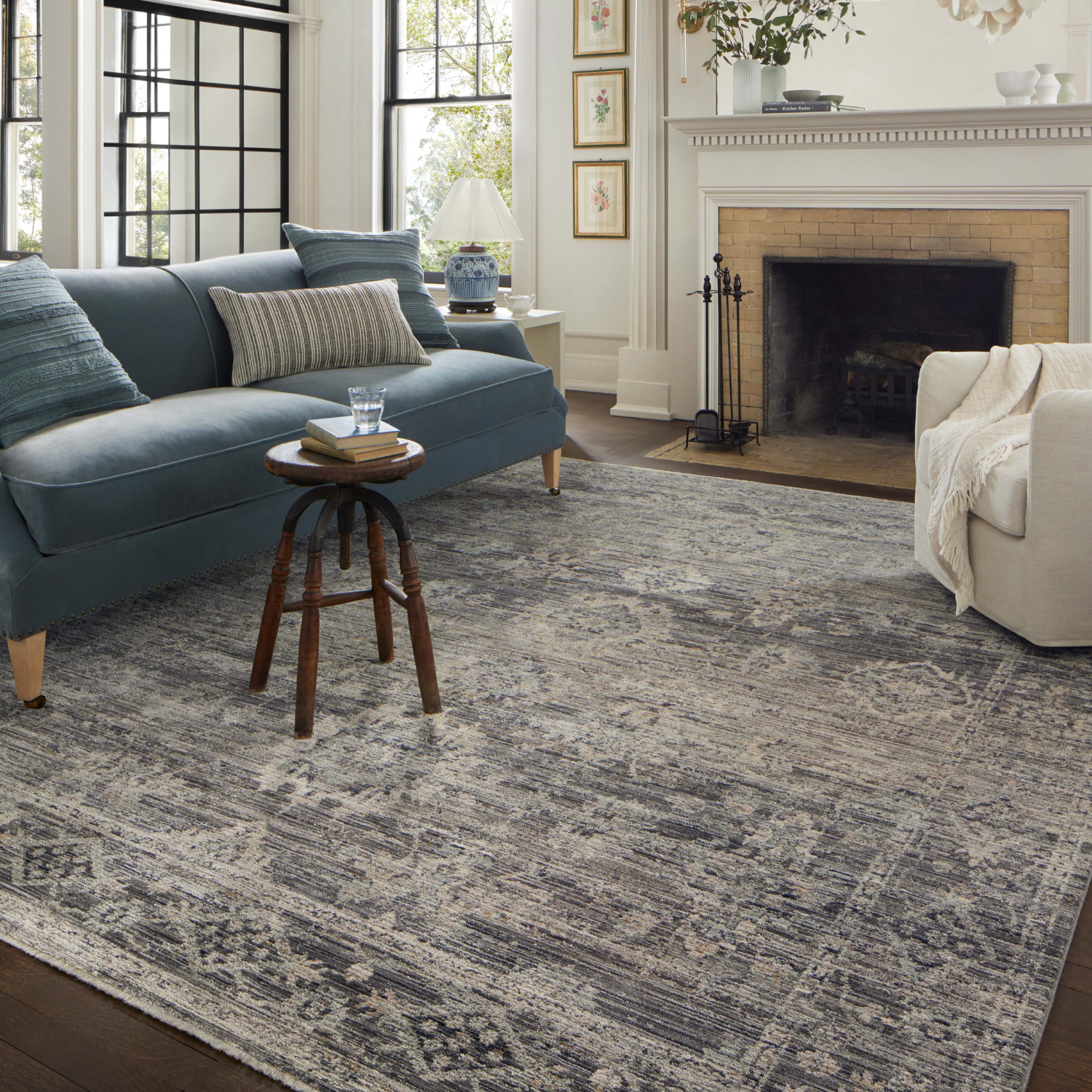 Jean Stoffer X Loloi Katherine Graphite/ Jade Rug