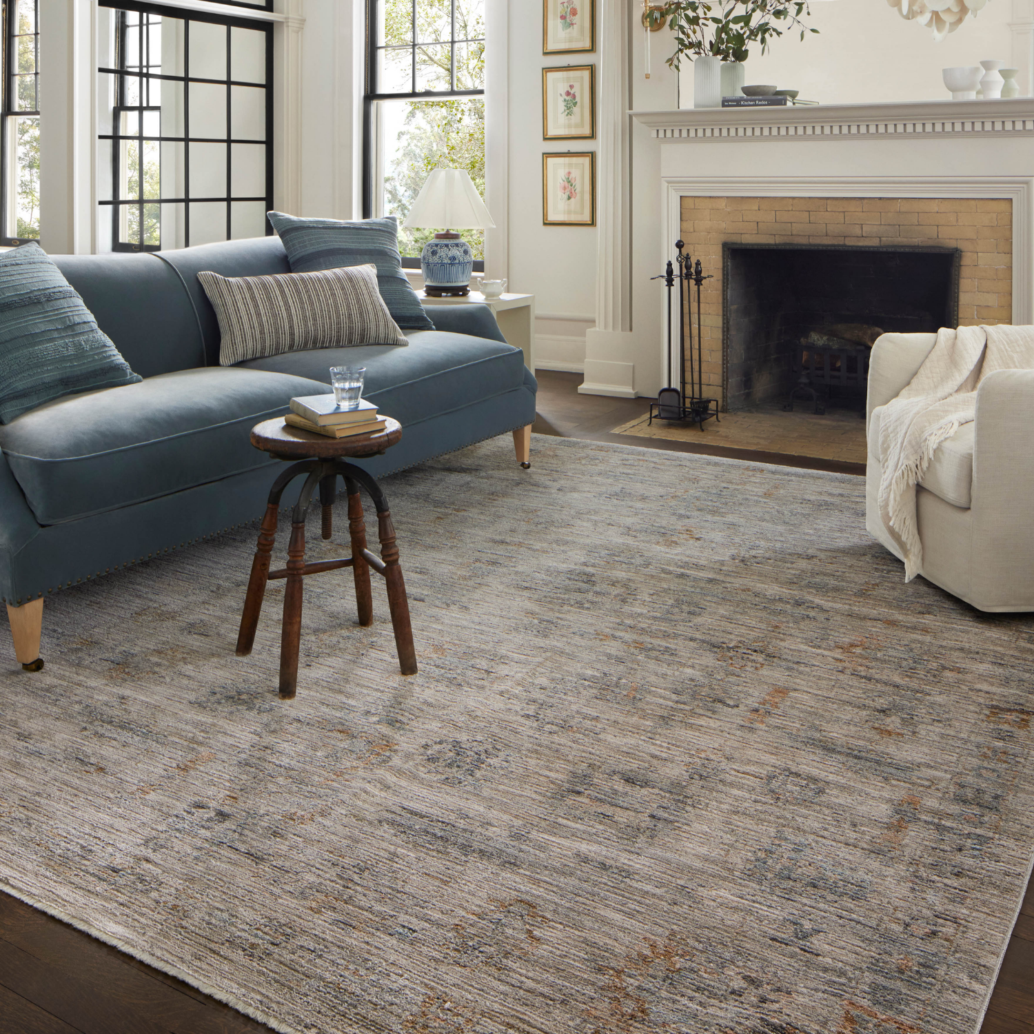 Jean Stoffer X Loloi Katherine Pebble/ Ocean Rug