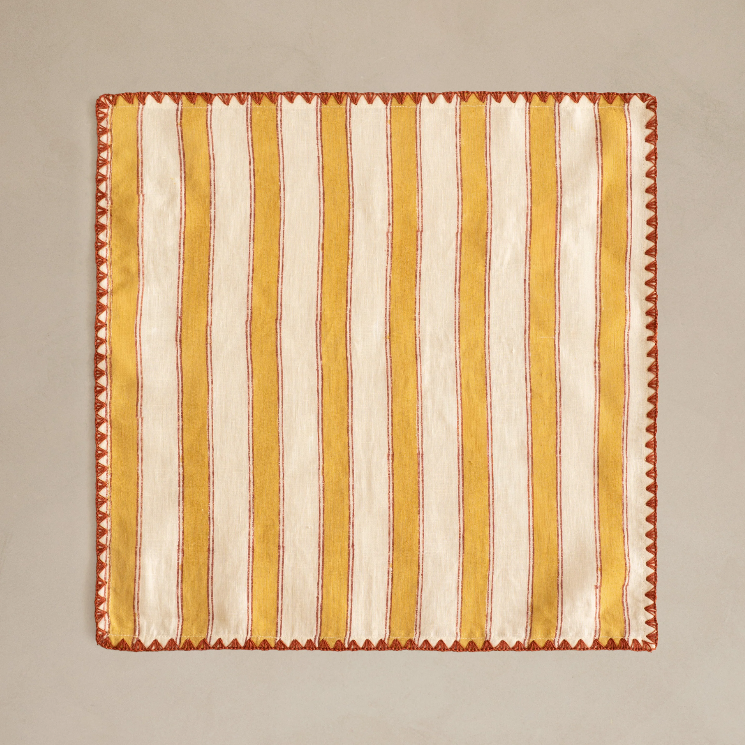 Heritage Stripe Linen Napkin (Set of 2) - Yellow