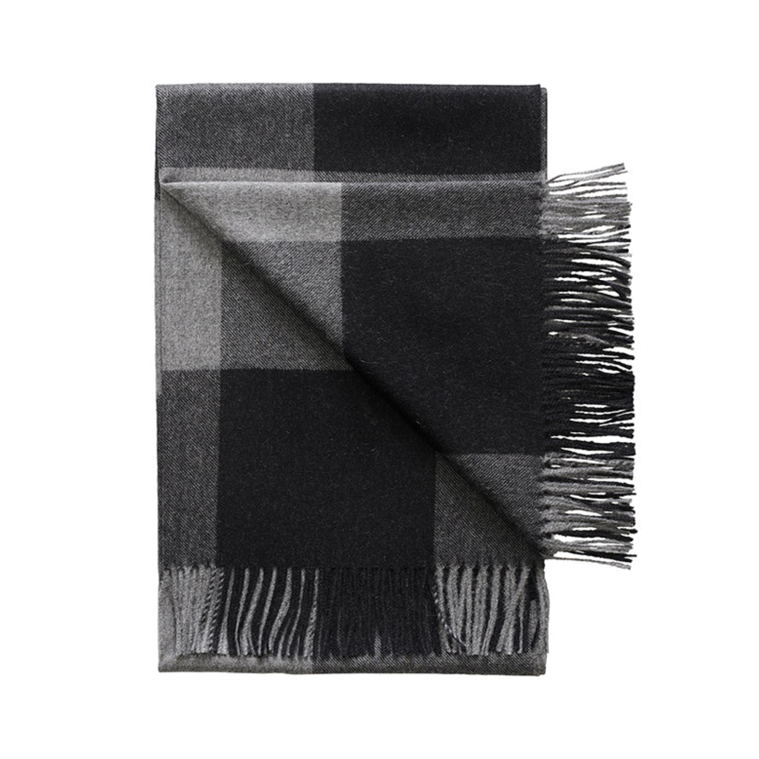 Buffalo Check  Black/Grey Alpaca Wool Throw