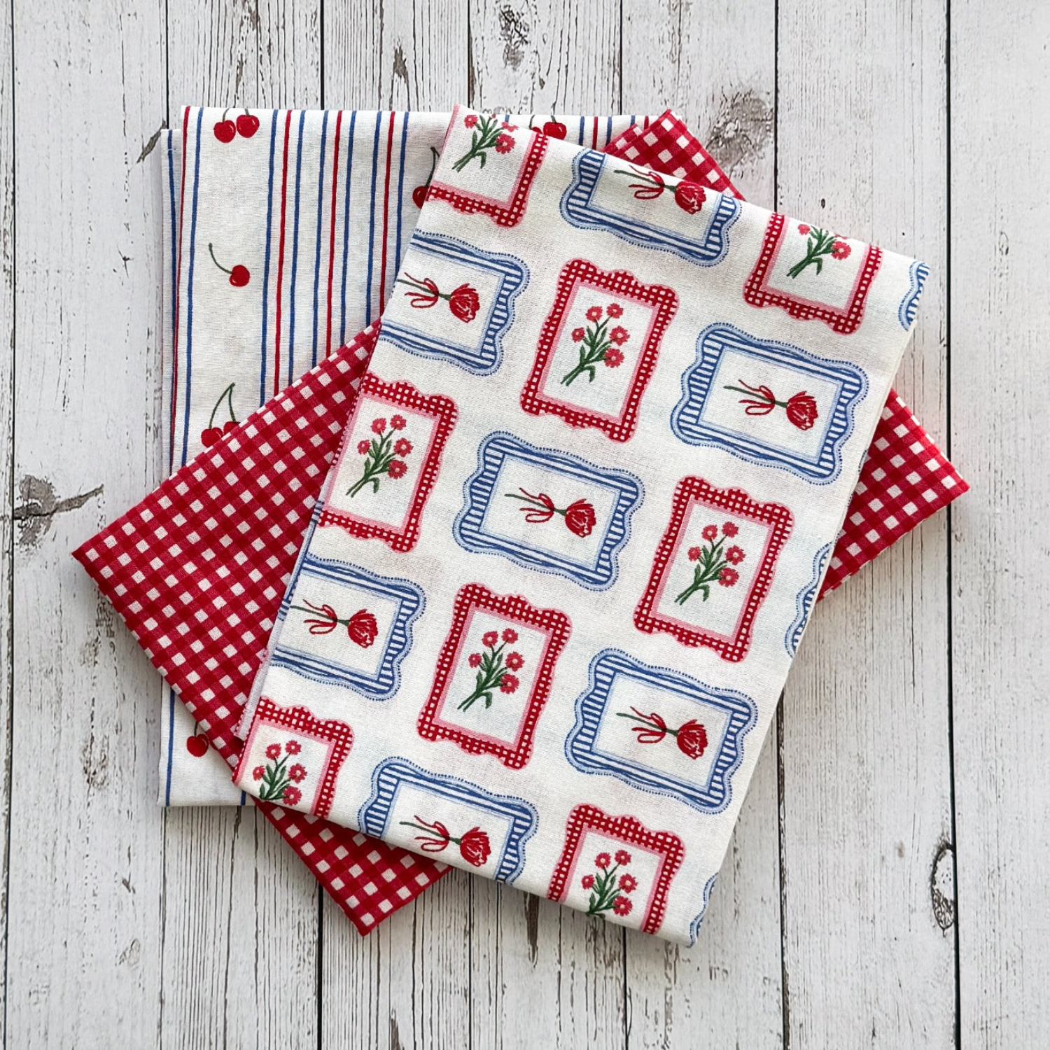 Red Cherry Delight Cotton Tea Towel (Set of 3)