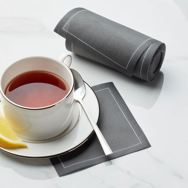 Reusable Grey Cotton Cocktail Napkins (50 pcs)