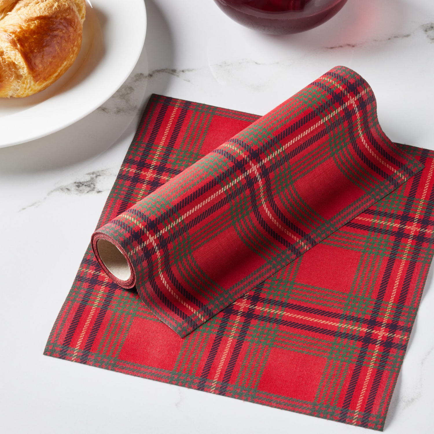 Reusable Red Tartan Cotton Napkins (12pcs)