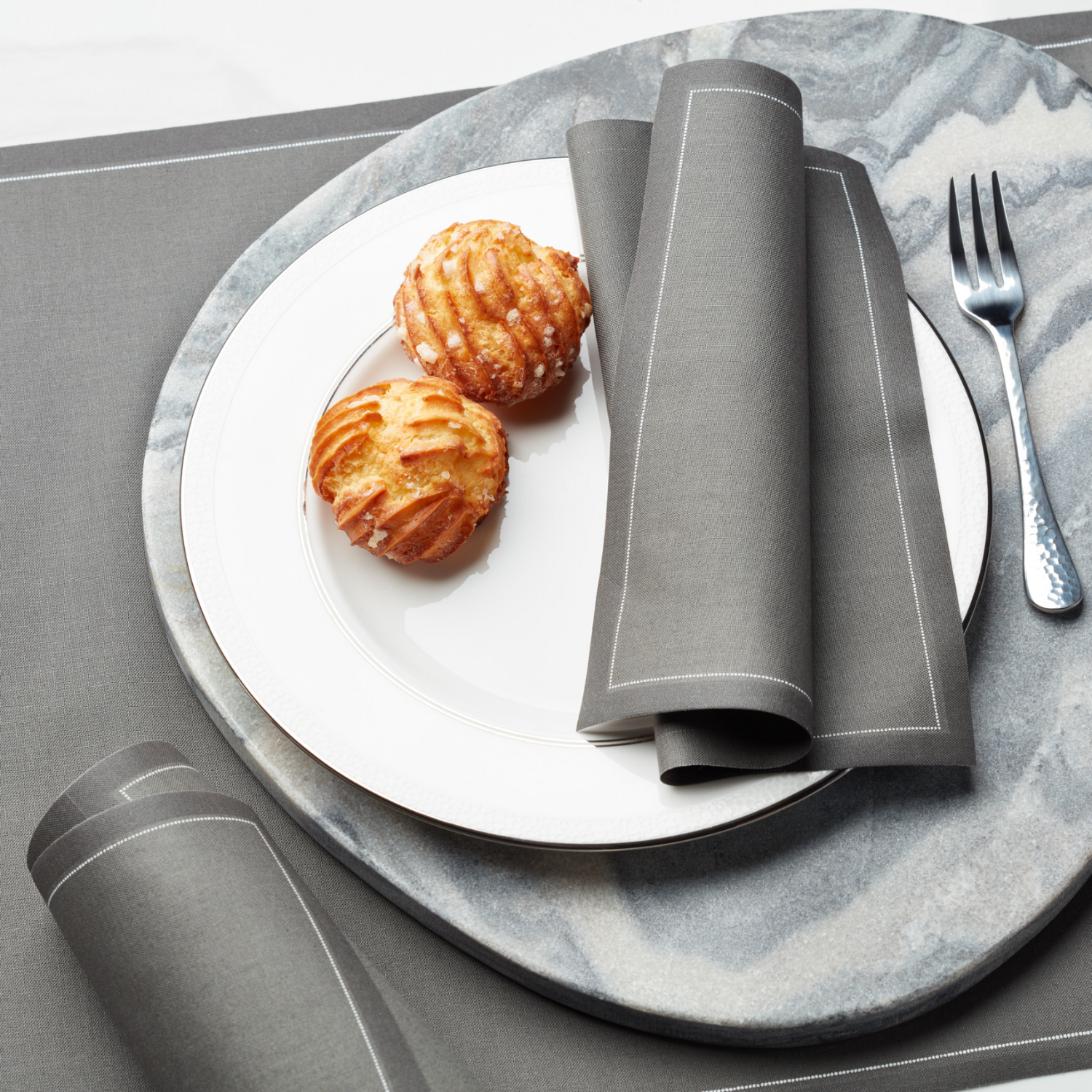 Reusable Grey Cotton Napkins (25pcs)