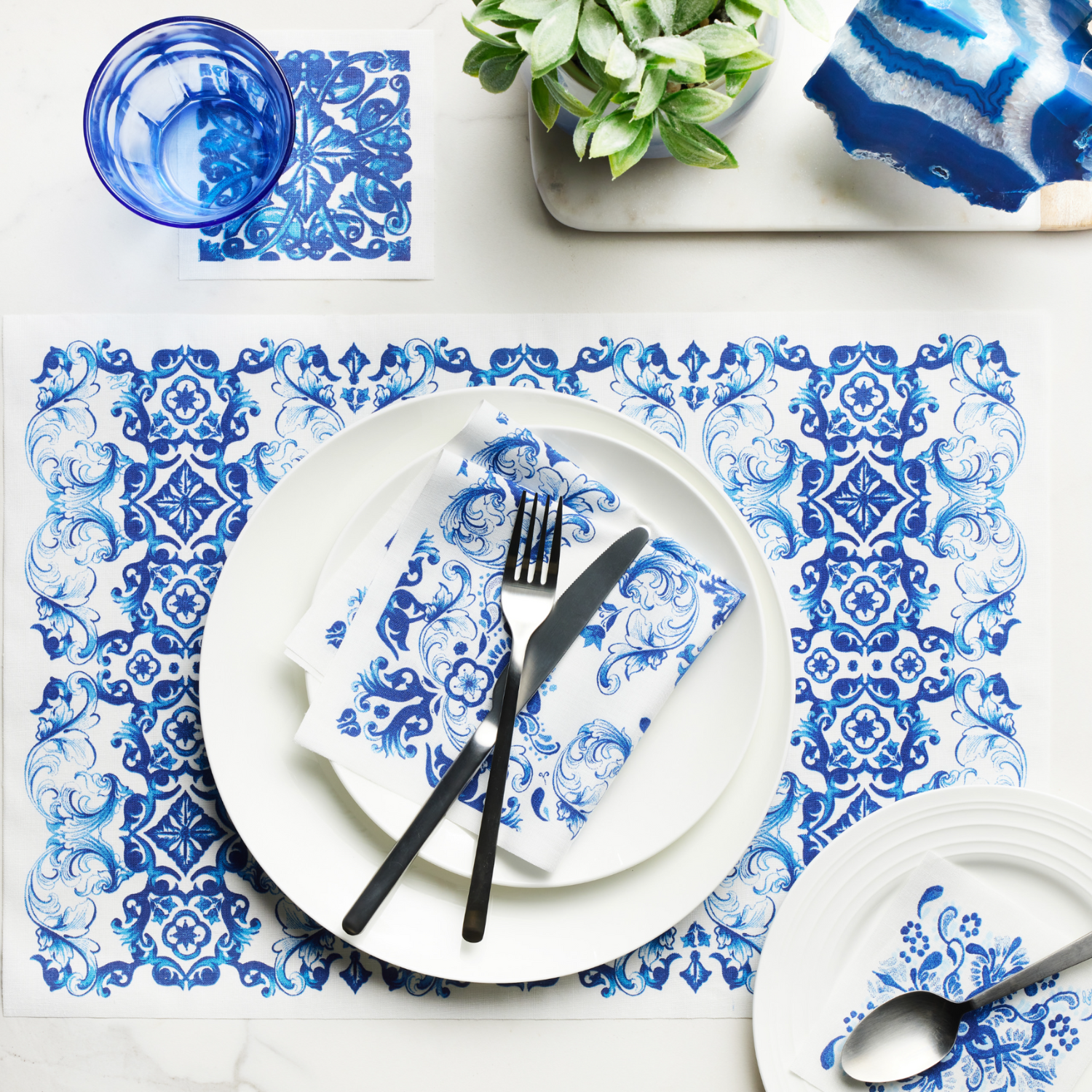 Reusable Mediterranean Cotton Napkins (12pcs)