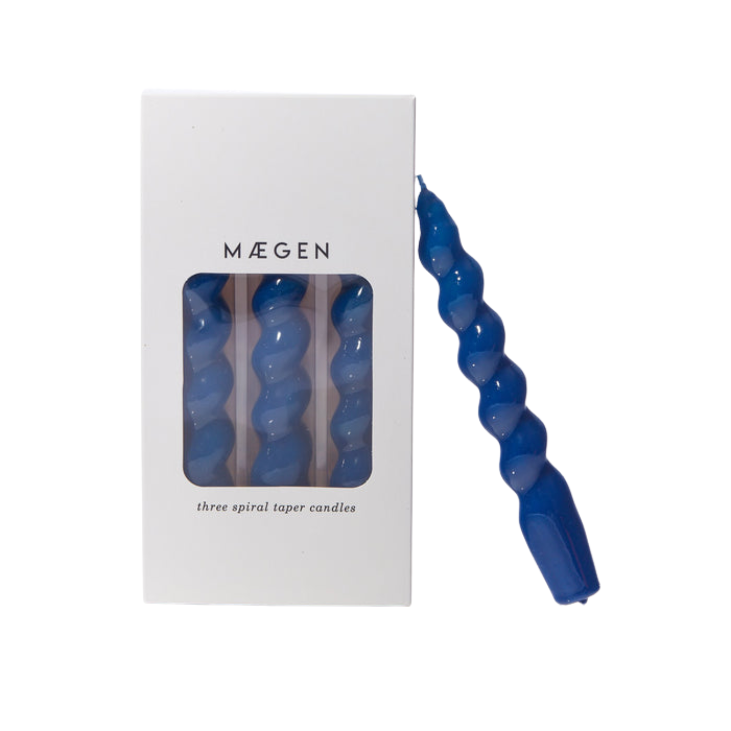 Navy Blue Twisted Taper Candles (Set of 3)