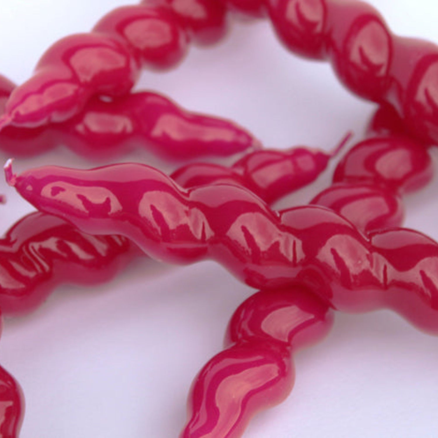 Magenta Twisted Taper Candles (Set of 3)