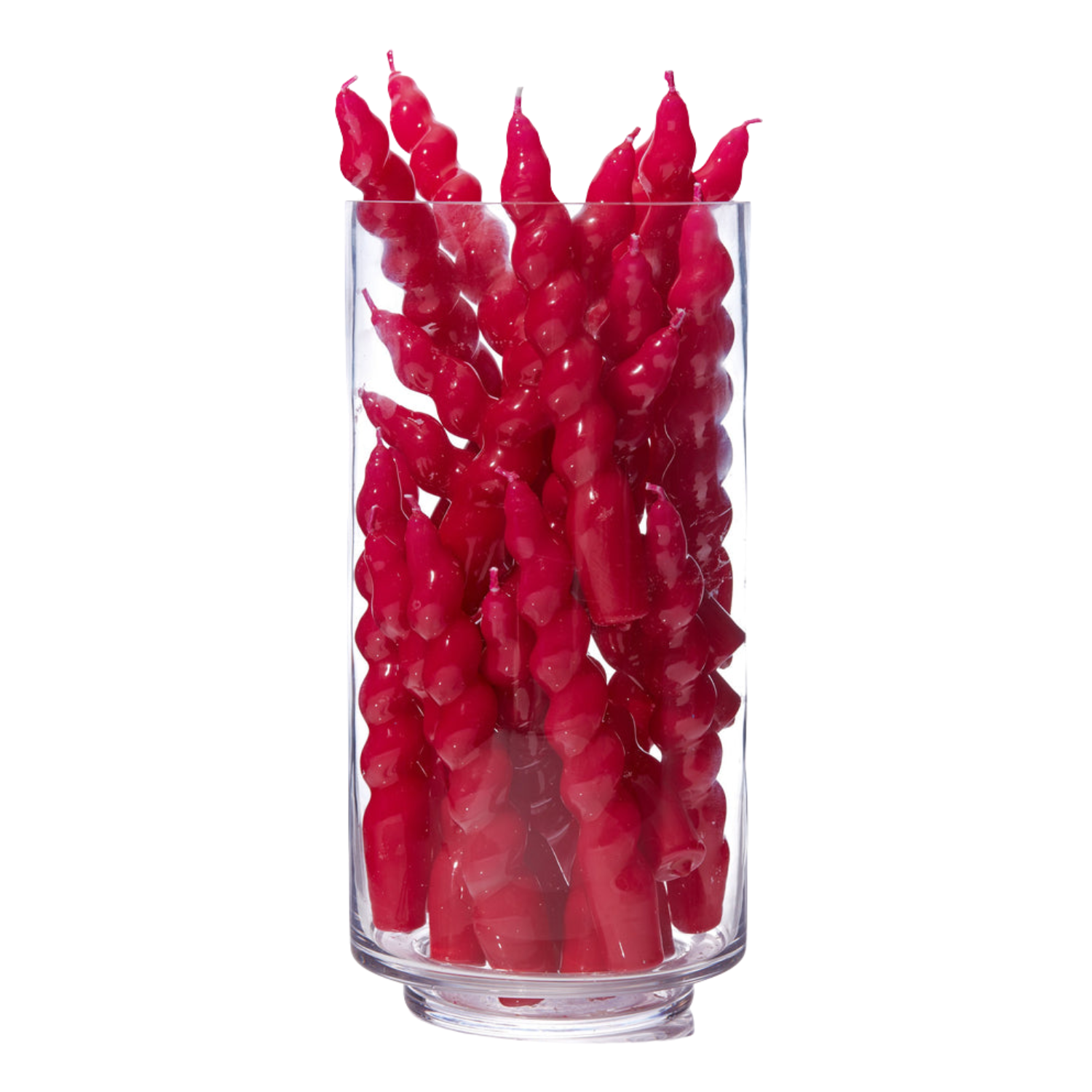 Magenta Twisted Taper Candles (Set of 3)