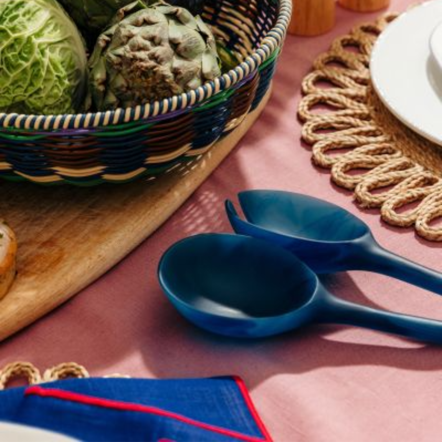 Navy Blue Salad Server Set