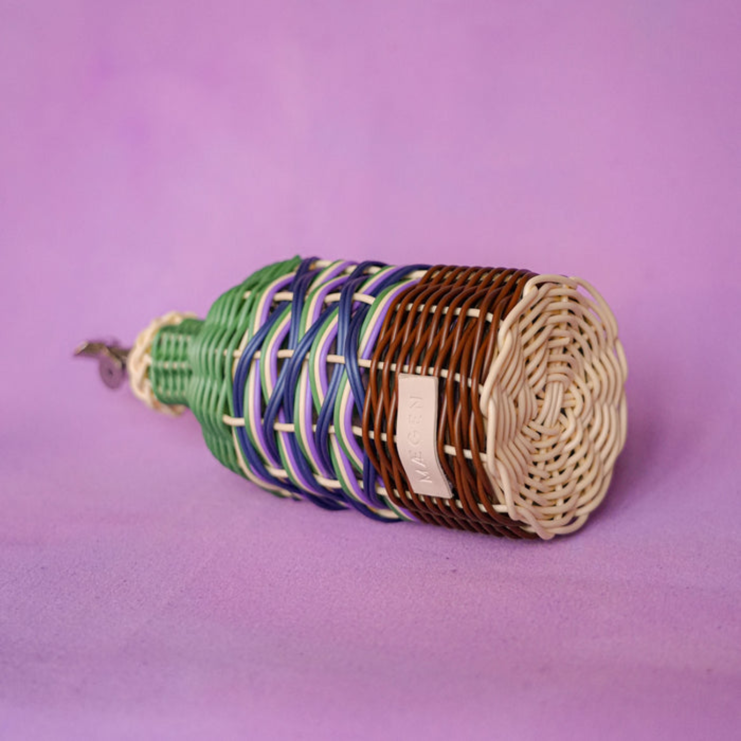 Bold Woven Oil Dispenser - Green/Brown