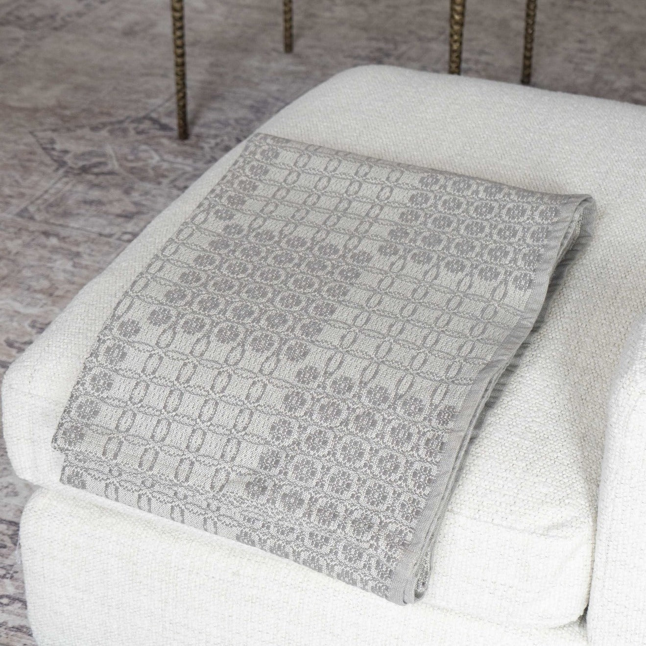 Cross Check Grey Bed Blanket