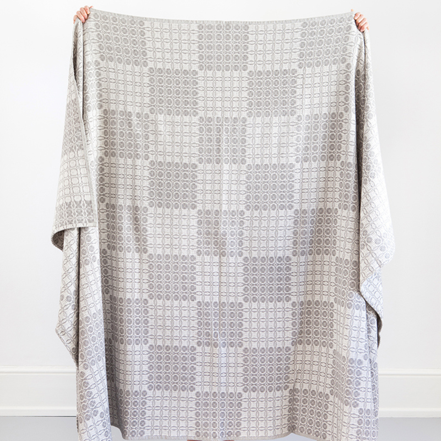 Cross Check Grey Bed Blanket