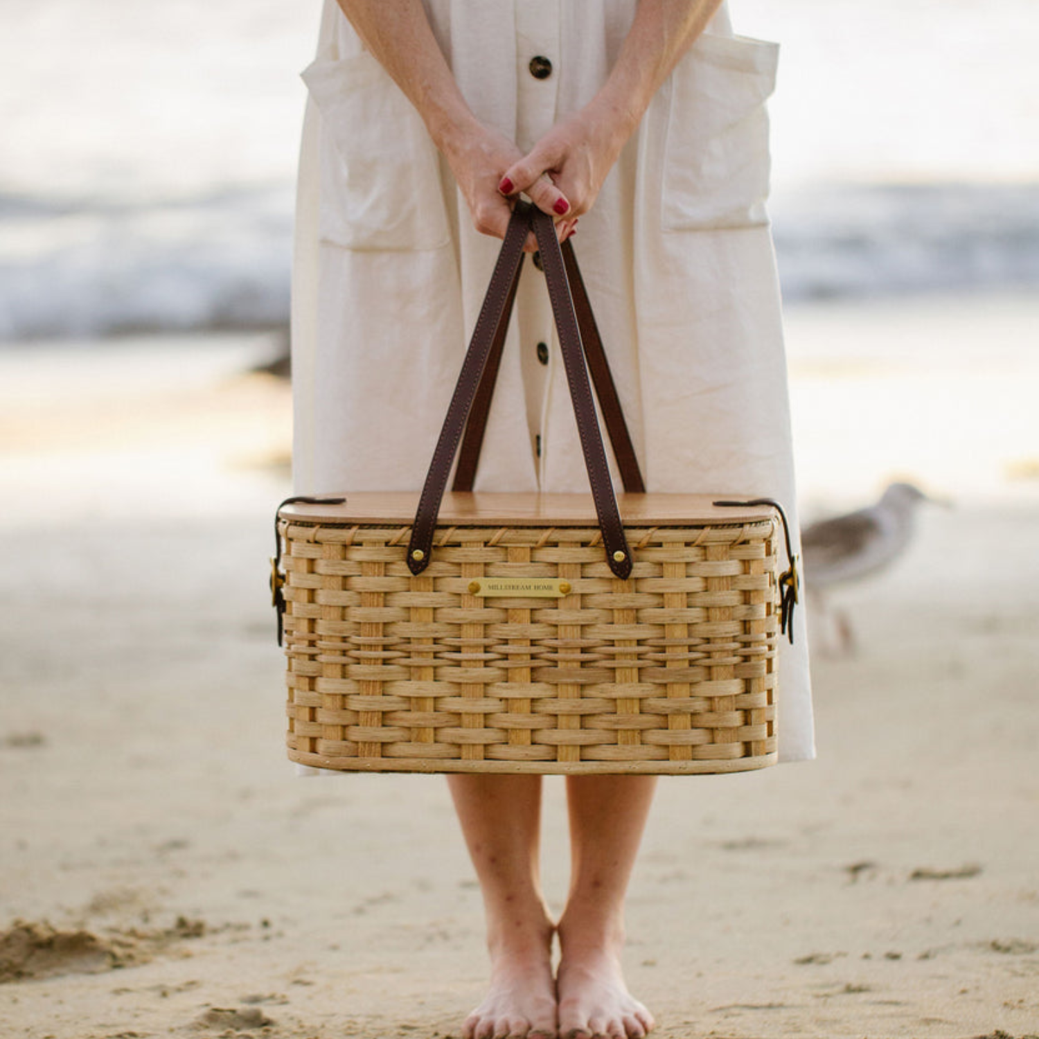 Woven Natural Cove Picnic Basket