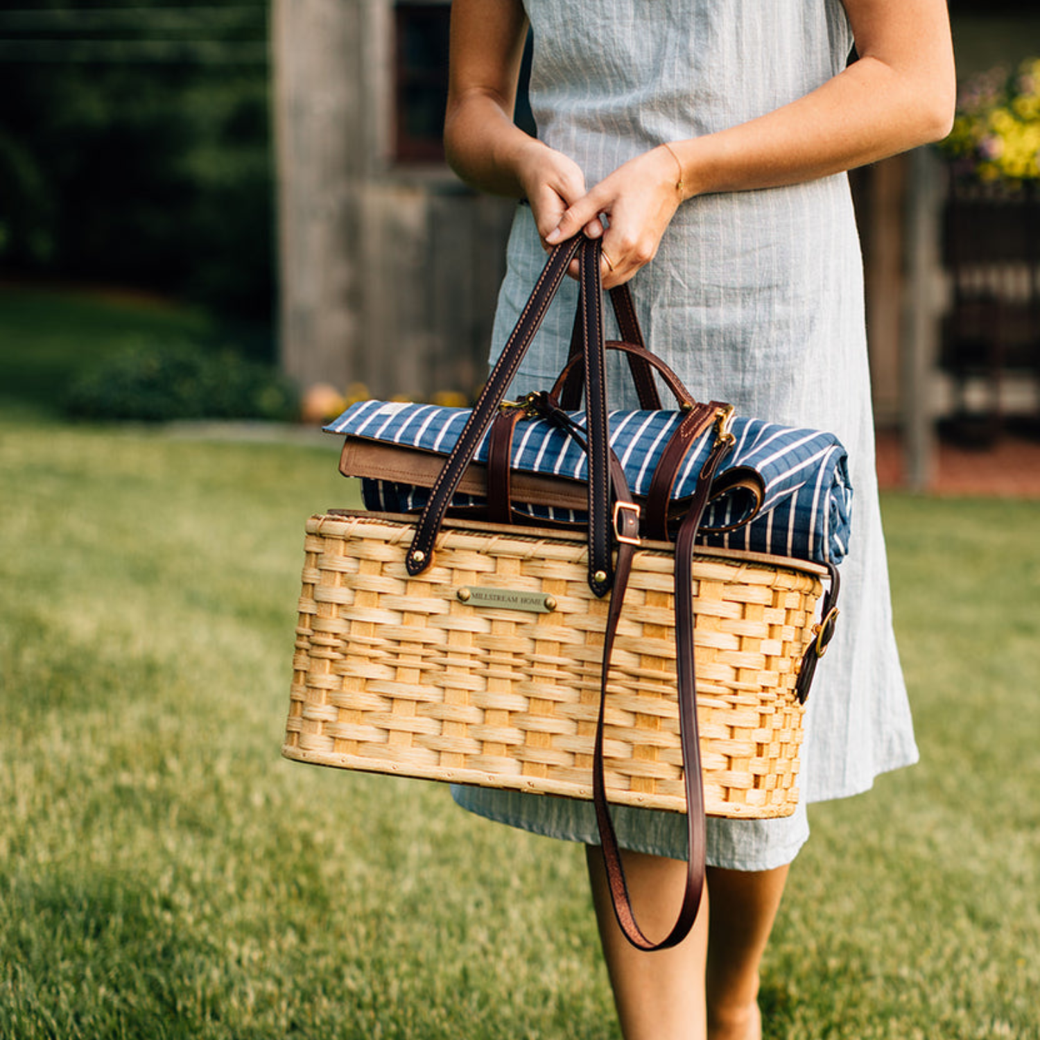 Woven Natural Cove Picnic Basket