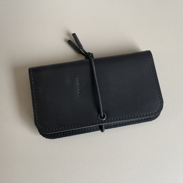 Knot Leather Wallet - Black
