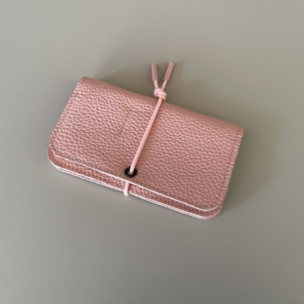 Knot Leather Wallet - Blossom Pink