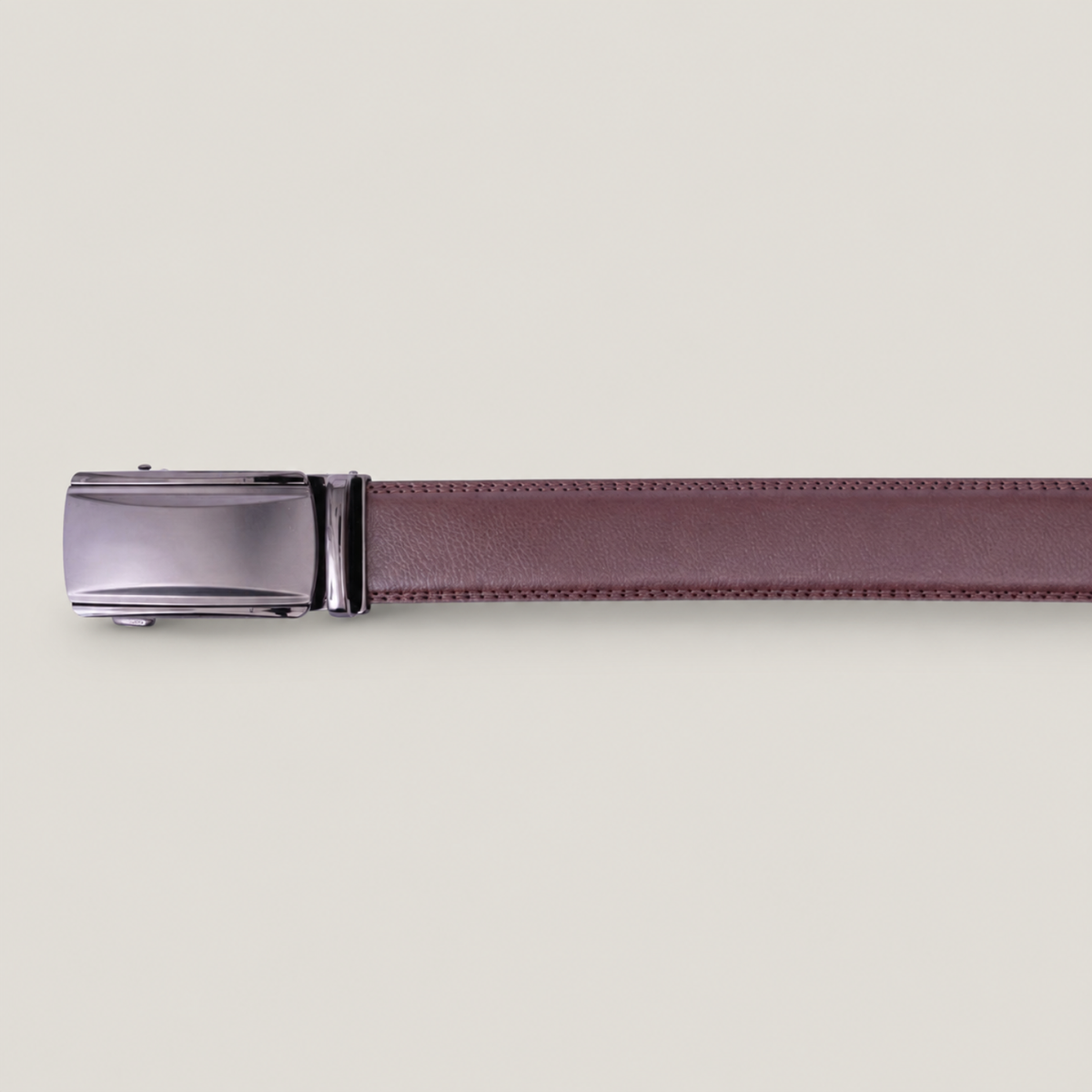 Clasp Leather Belt - Dark Cognac