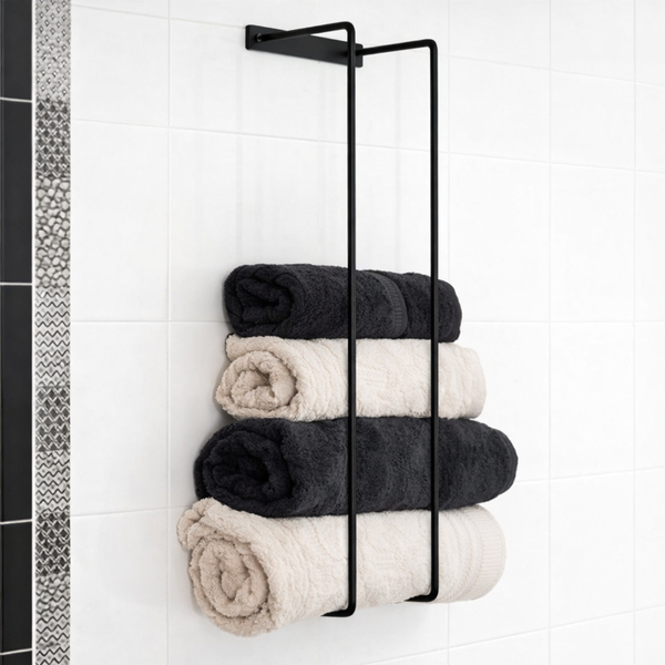 Black Wall Mount Towel Rack
