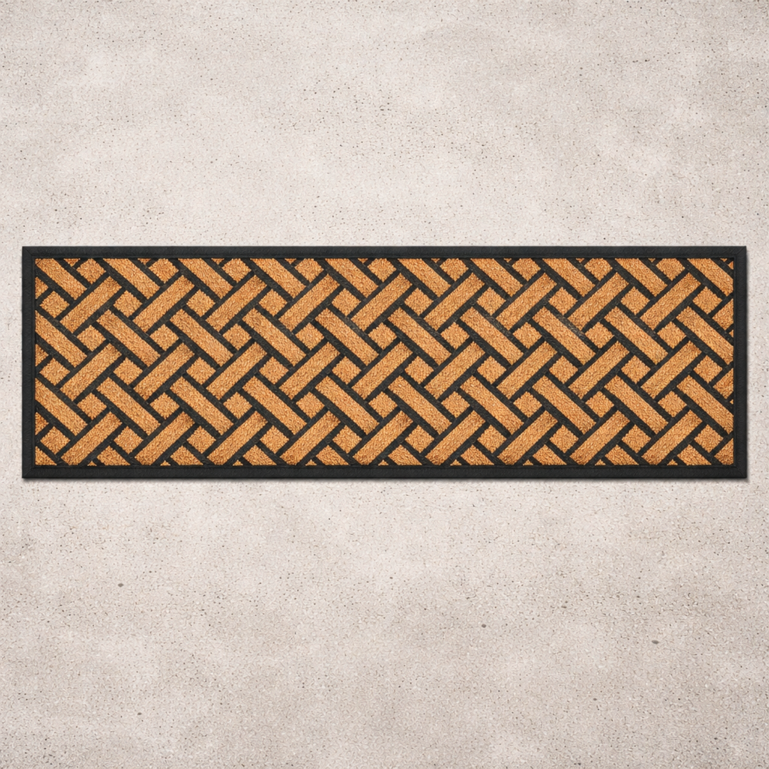 Black Weave Wide Coir Doormat