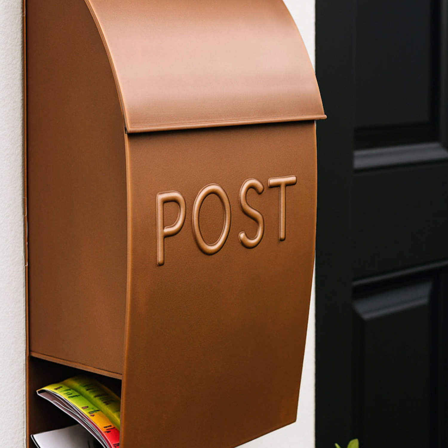 Antique Copper Arc Mail Box