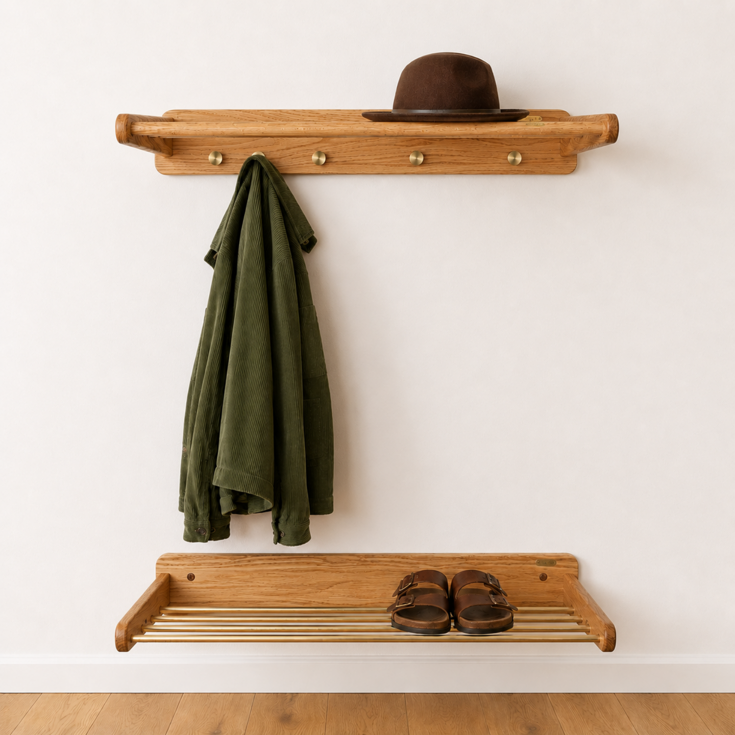 Noa Oak Storage Rack Set