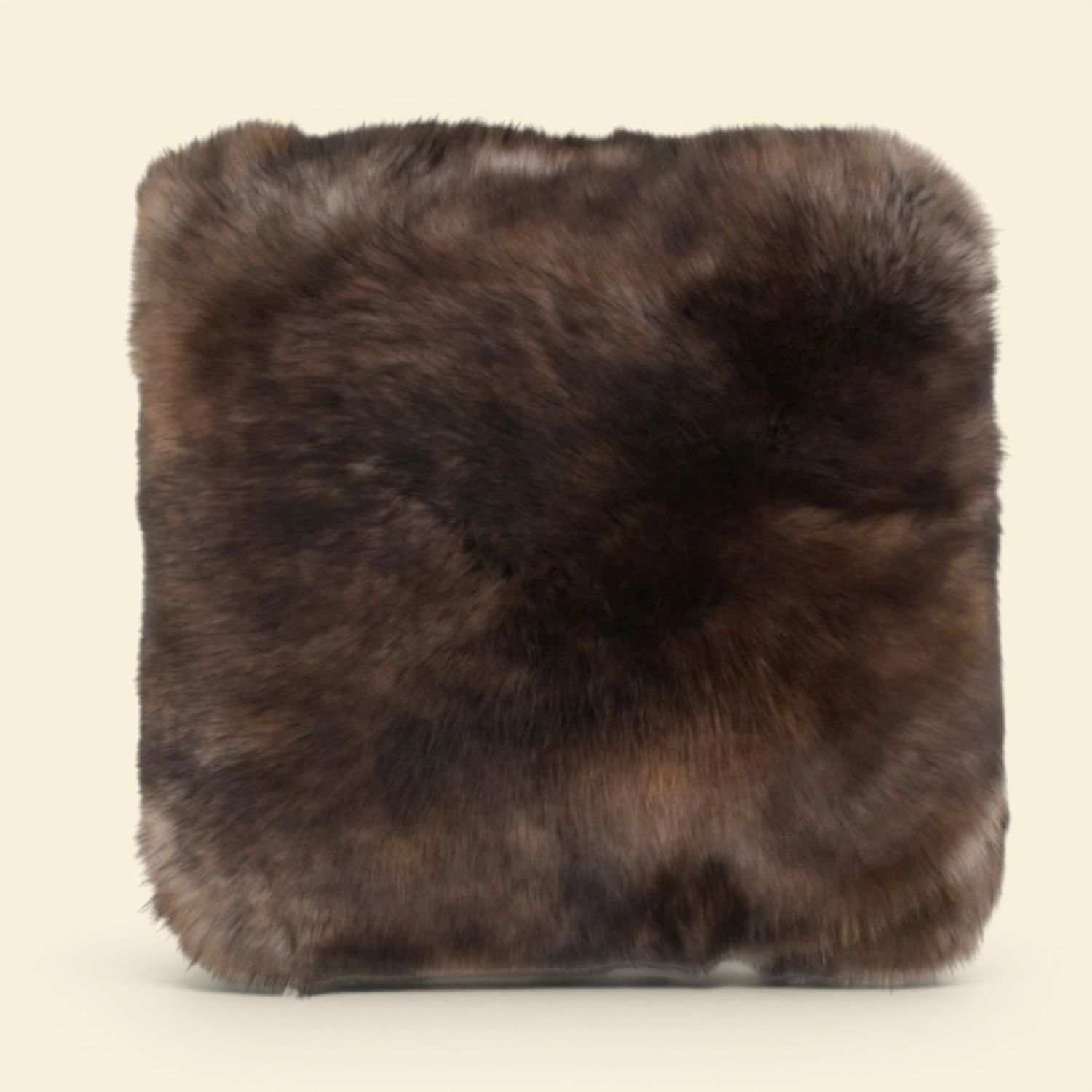 Odense Long-Wool Toss Pillow - Dark Brown