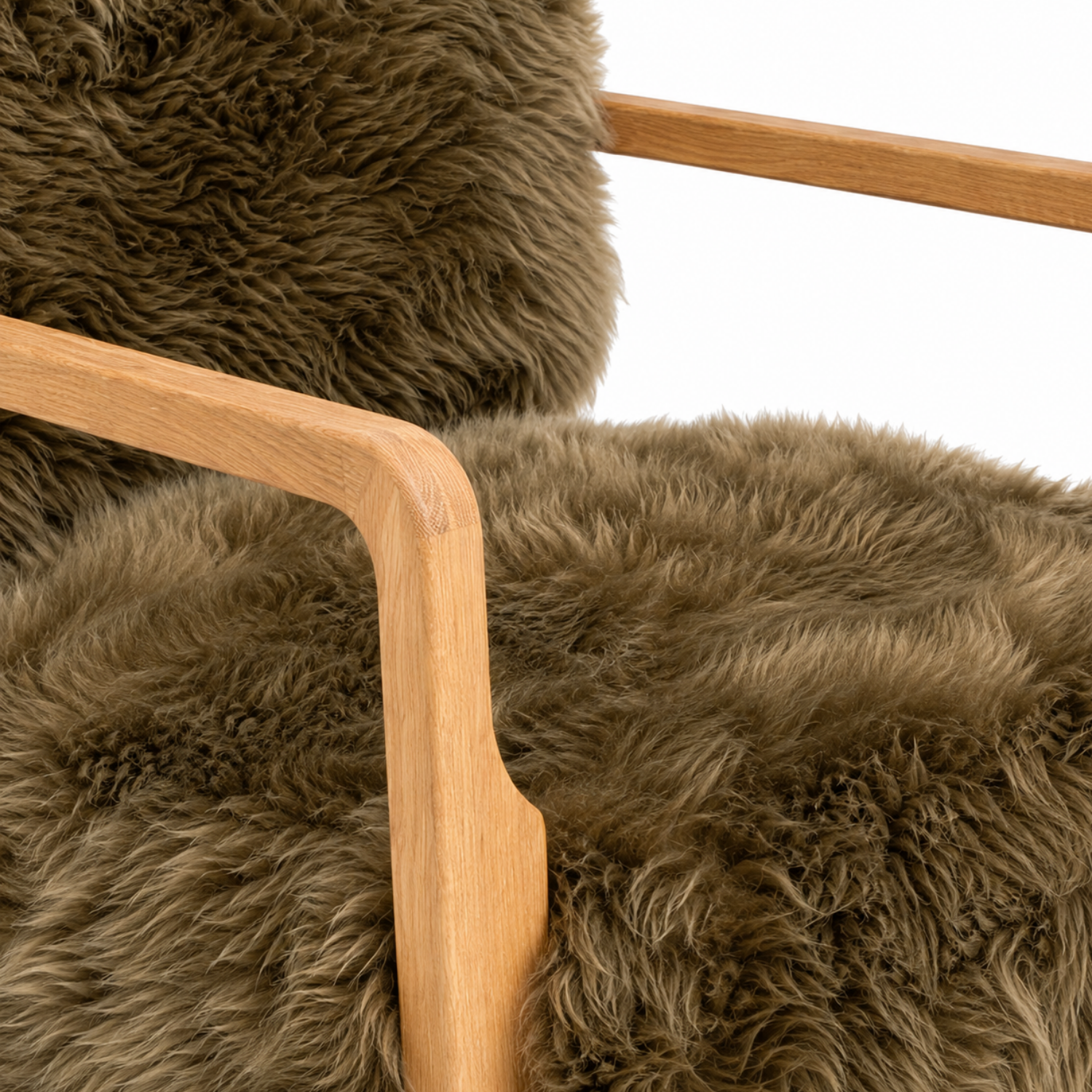 Malmo Long Wool Sheepskin Lounge Chair - Taupe Brown