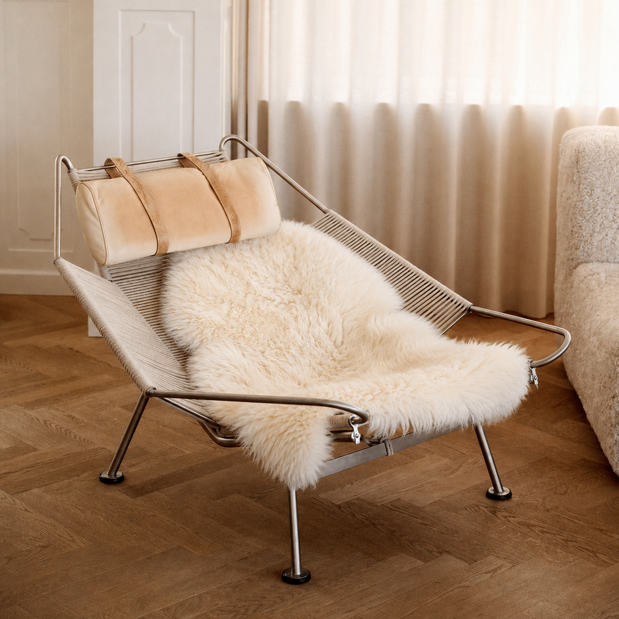 Skagen Sheepskin Short Wool Rug - Off-White