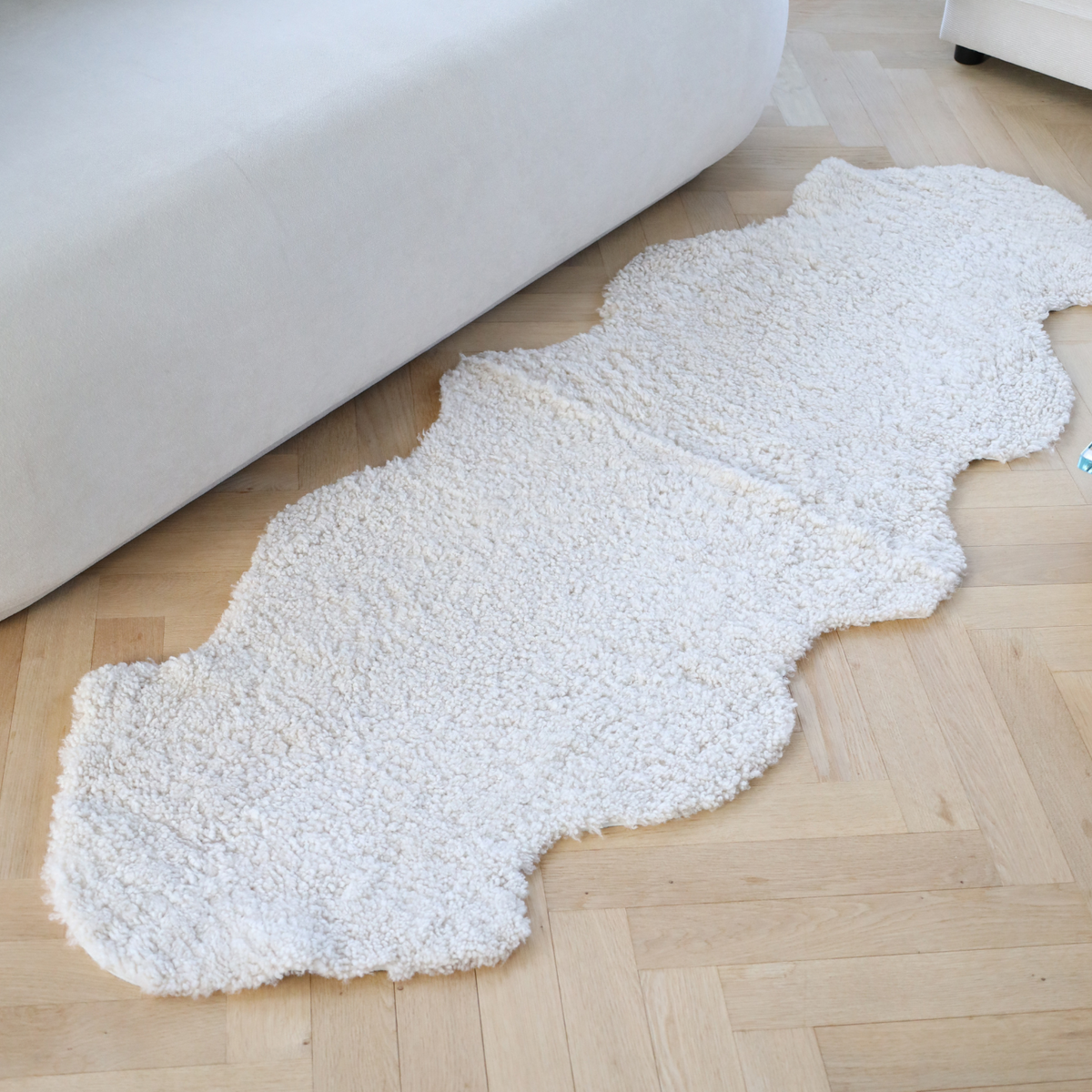 Skagen Double Sheepskin Shorn Wool Rug - Pearl