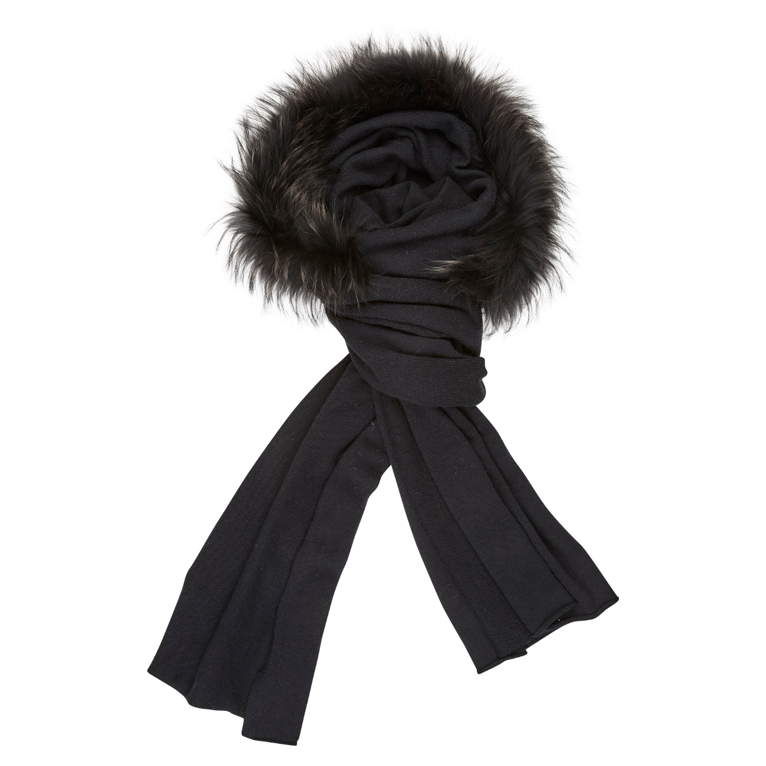 Sigrid Fur Scarf/Shawl - Black