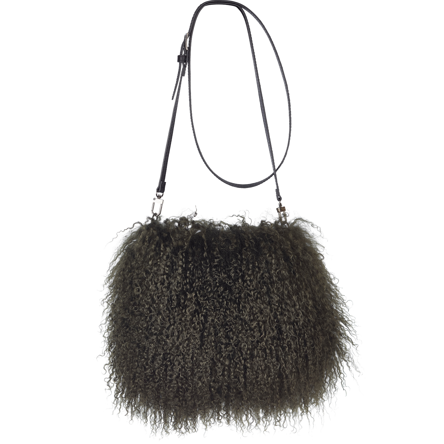 Skye Sheepskin Cross-Body Hedge Bag- Green