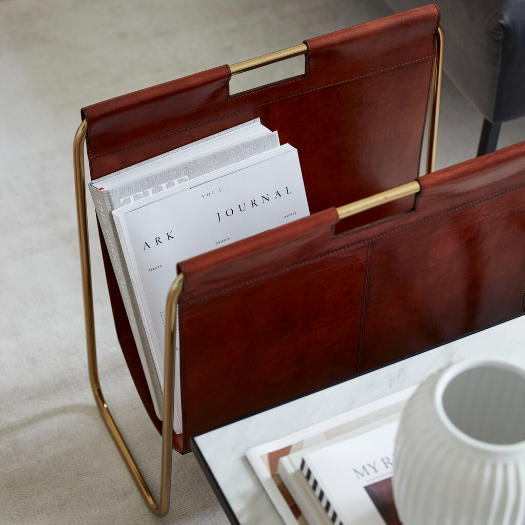 Leather Magazine Holder