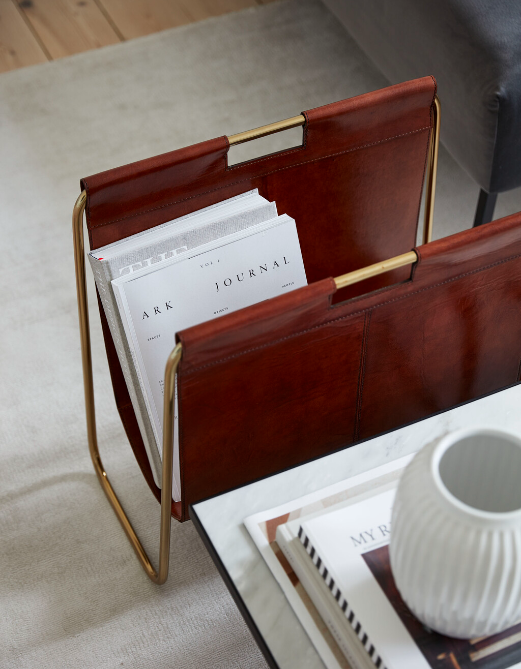 Leather Magazine Holder