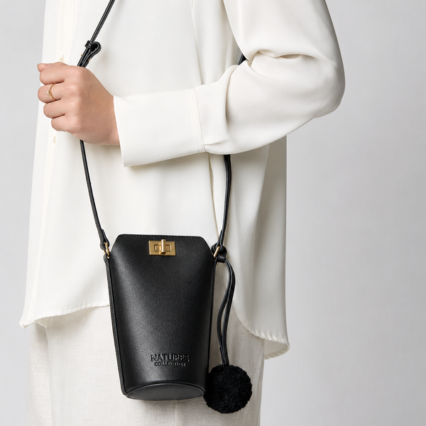 Kai Cross-Body Leather Phone Bag - Black