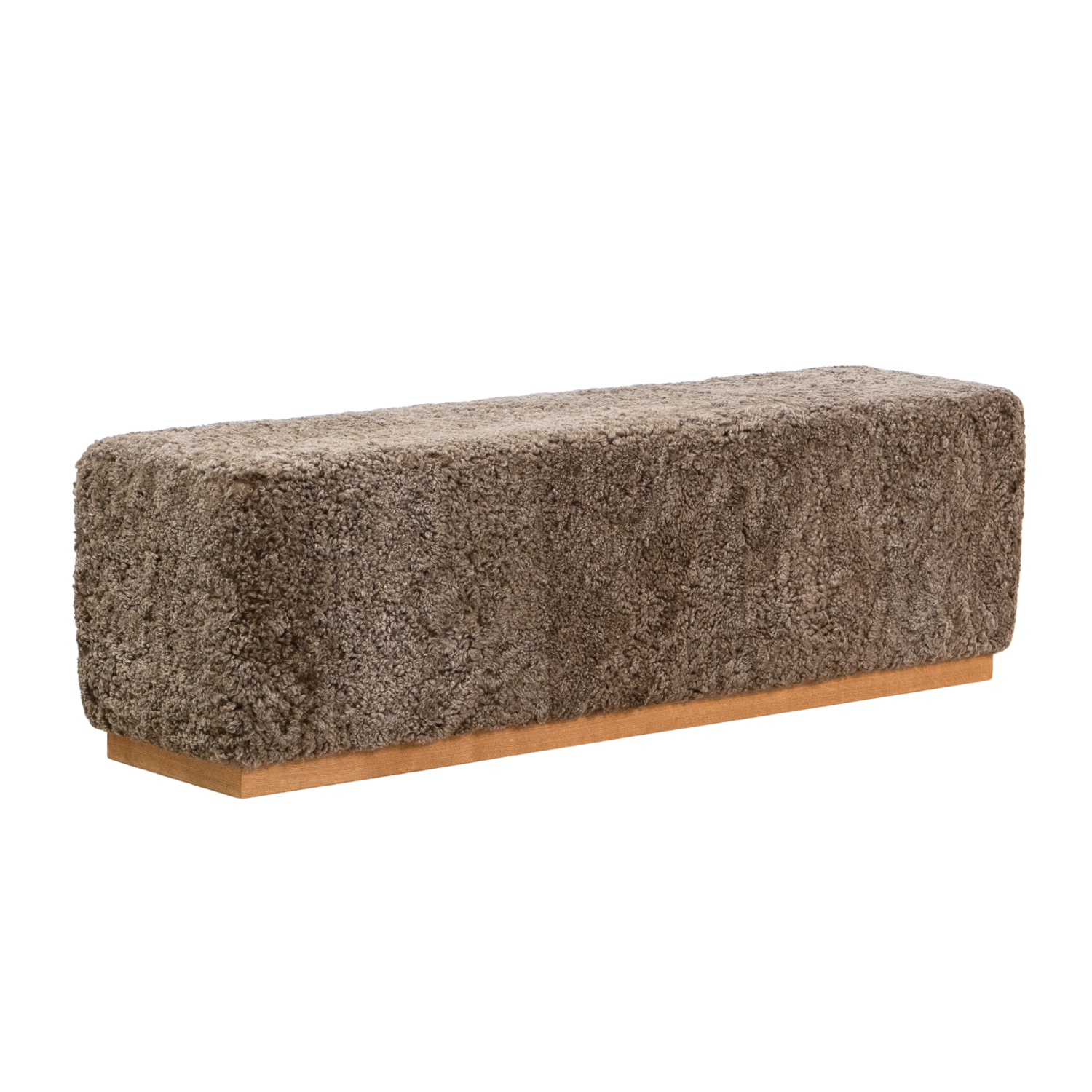 Bergen Wool Sheepskin Bench - Deep Taupe